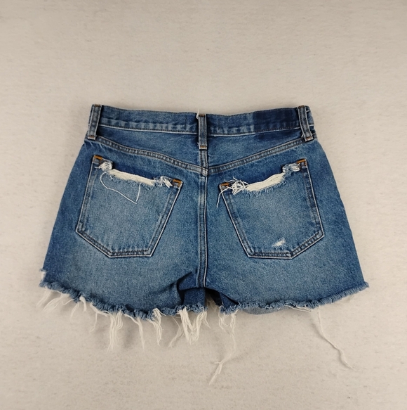 Abercrombie & Fitch Ripped Blue Jean Shorts Size 26/2 - Picture 3 of 5